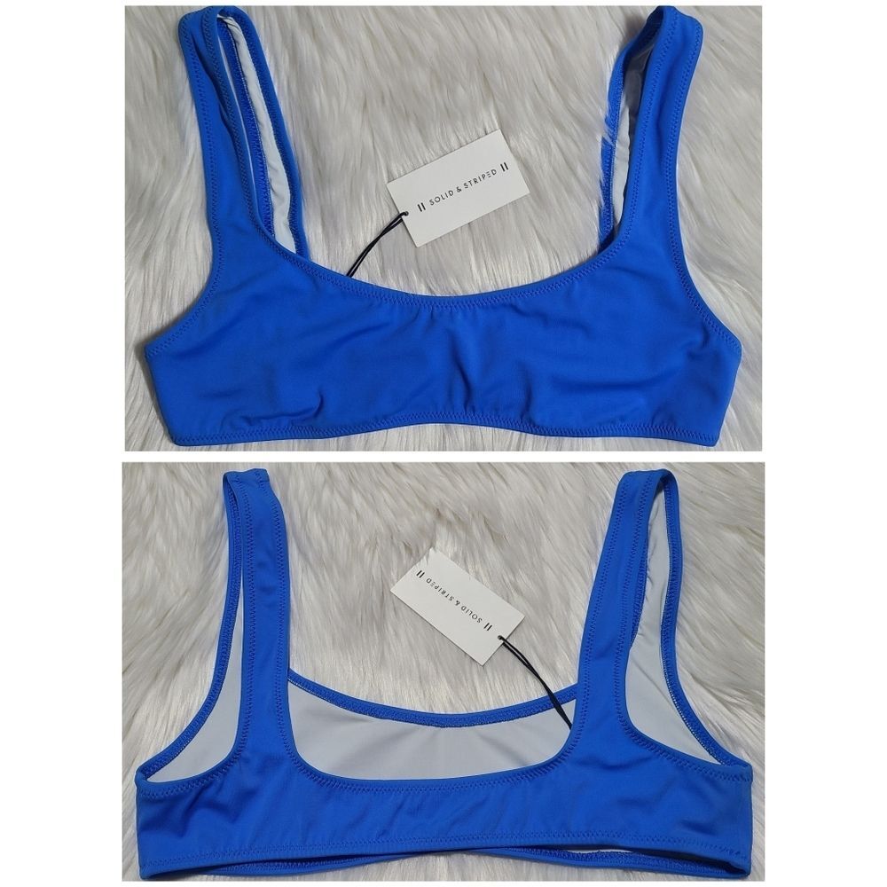 NWT|Solid & Striped The Elle Sea Blue Bikini Top, LARGE